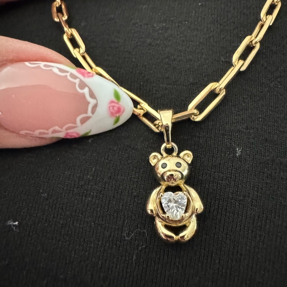 Gold plated Teddy Bear Pendant/ charm